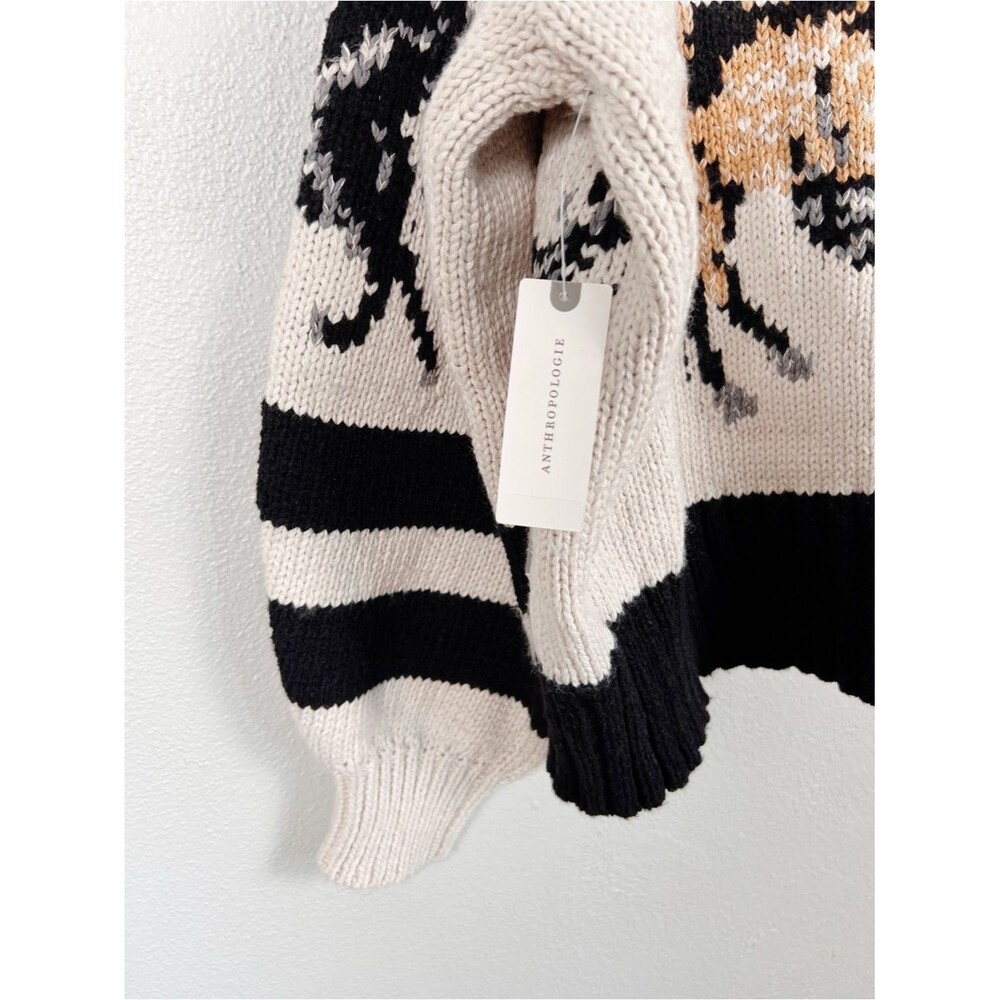 NWT Anthropologie Pilcro Horse Graphic Shawl Collar Chunky Knit Cardigan Medium - Picture 10 of 13